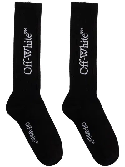 Off-white Quote Socks In Black