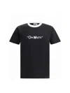 Off-white Quote Design Crew Neck T-shirt With Visual Contrast In Black - White