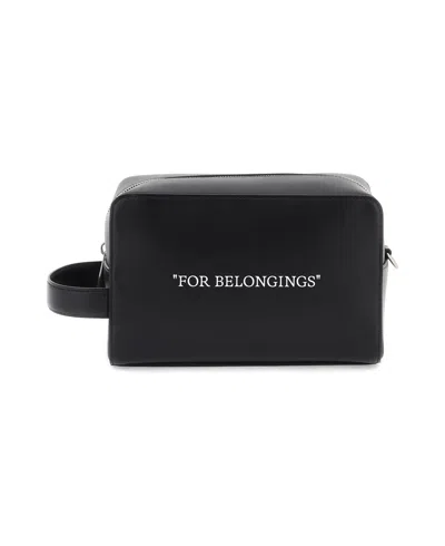 Off-white Quote Toiletry Pouch Bag In Multi