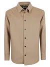 Off-white Military Inspired Long Sleeve Embroidered Shirt In Brown