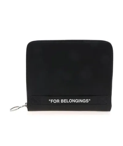 Off-white Quote Printed Zip-up Wallet In Non Definito
