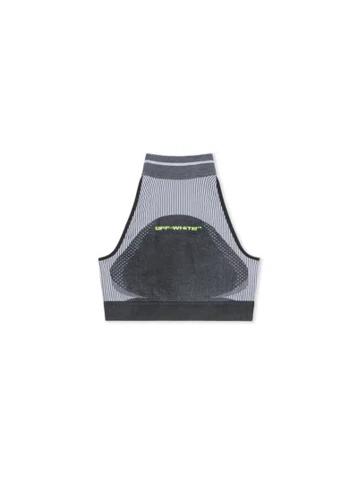 Off-white Race Logo Arrow Seamless Top In Gray