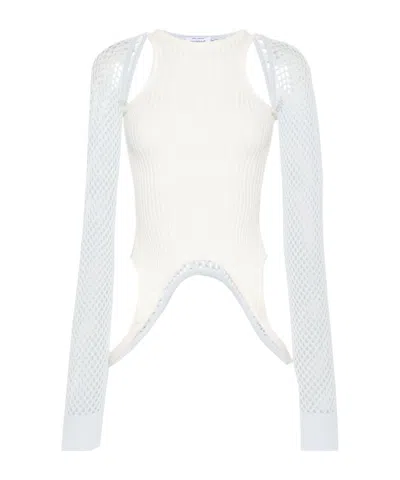 OFF-WHITE OFF-WHITE RACERBACK CUT-OUT PANELLED TOP