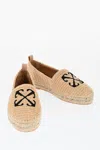 Off-white Raffia Arrow Espadrillas With Embroidered Logo In Beige