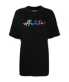 Off-white Rainbow Script Logo Print Tomboy T-shirt In Black