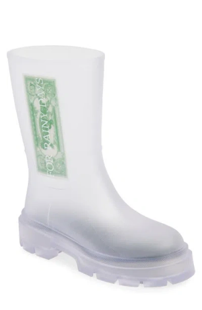 Off-white Reboot Dollar Rain Boot In Transparent - White