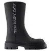 Off-white Round-head Rain Boots In Black