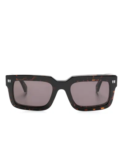 Off-white Rectangle-frame Glasses In Brown