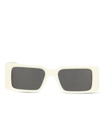 Off-white Rectangle-frame Tinted Sunglasses In White