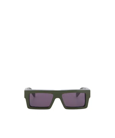 Off-white Rectangle Sunglasses In Green