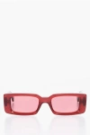 Off-white Rectangular Arthur Sunglasses With Arrow Detail In Red