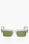 Off-white Rectangular Frame Moberly Sunglasses With Colored Lenses In Green