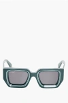 Off-white Rectangular Francisco Sunglassses With Contrasting Details In Green