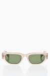 Off-white Rectangular Greeley Sunglasses With Logoed Rods In Brown