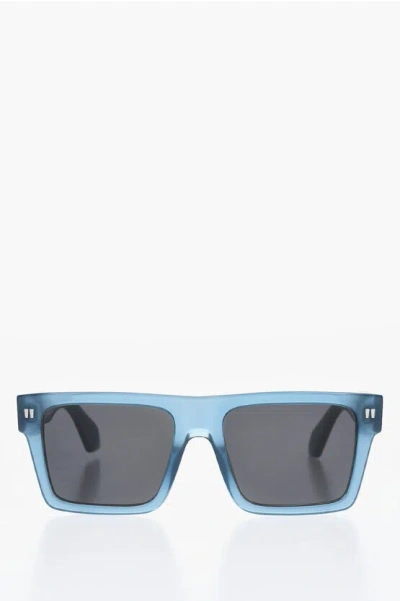 Off-white Rectangular Lawton Sunglasses With Logoed Frame In Blue