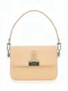 Off-white Rectangular Light Beige Shoulder Bag With Silver-tone Closure In Neutral