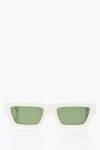 Off-white Rectangular Manchester Sunglasses With Logoed Rods In Green