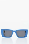Off-white Rectangular Savannah Sunglasses With Contrasting Rods In Blue