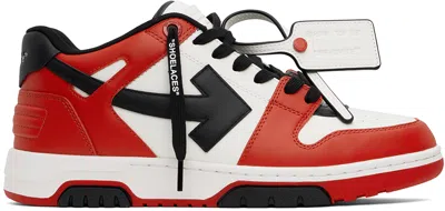 OFF-WHITE RED & BLACK OUT OF OFFICE SNEAKERS