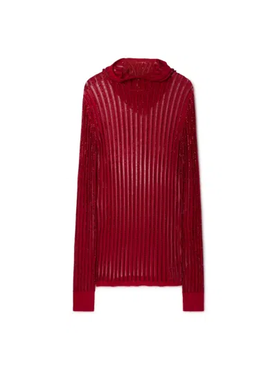 Off-white Red Crystal Knit Hoodie