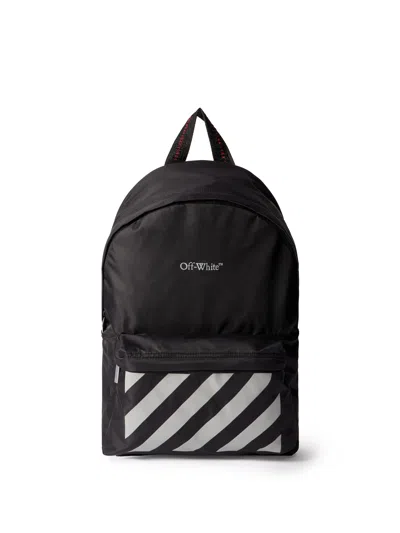 Off-white Reflective Logo Backpack In Black