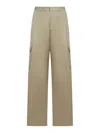 Off-white Ow Emb Drill Mid-rise Wide Leg Trousers In Beige