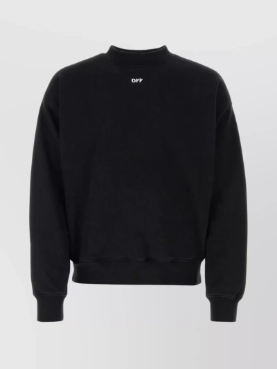 OFF-WHITE RELAXED COTTON CREW-NECK SWEATER