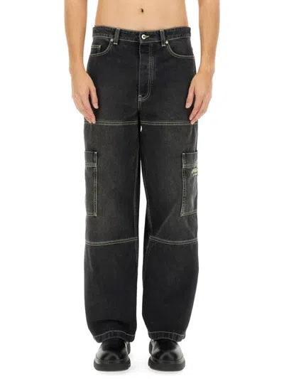 Off-white Relaxed Fit Cargo Jeans In Black