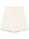 Off-white Relaxed-fit Cotton Bermudas With Textured Surface In Neutral