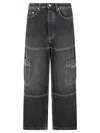 Off-white Relaxed Fit Cropped Jeans In Black