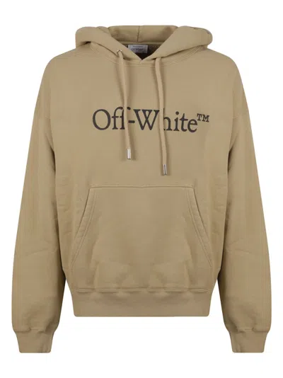 Off-white Relaxed Fit Hoodie With Bold Logo In Neutral