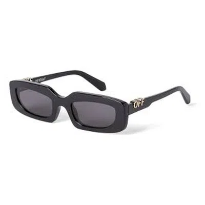 Off-white Renton Dark Grey Rectangular Unisex Sunglasses Oeri13c 1007 52 In Black