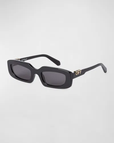 Off-white Renton Rectangle Acetate Sunglasses In Black
