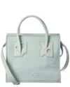Off-white Repeat Zipped Leather Shopper Tote In Green