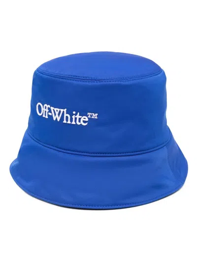Off-white Men's Bookish Reversible Nylon Bucket Hat In Dark Blue