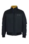 Off-white Reversible Puffer Jacket With Contrasting Design Elements In Black