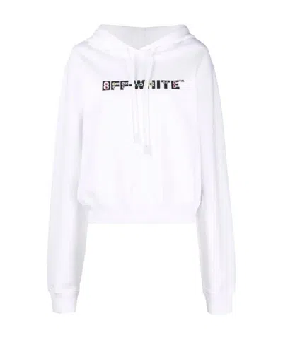 OFF-WHITE RHINESTONE-EMBELLISHED LOGO HOODIE