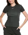 Off-white Off White Off Stamp Rib Basic Tee Black White In Gray