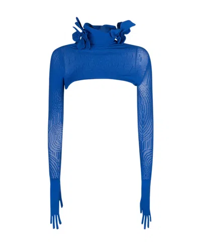 Off-white Rib Long-sleeved Sweater In Blue