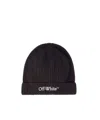 Off-white Rib Wool Hat In Black