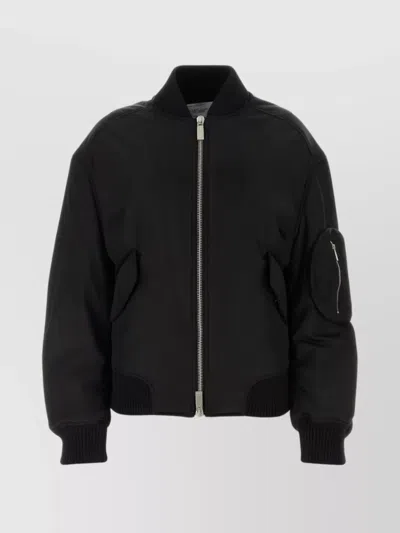 Off-white Nylon Bomber Jacket In Black