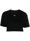 OFF-WHITE RIBBED CROP T-SHIRT