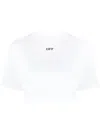 OFF-WHITE RIBBED CROP T-SHIRT
