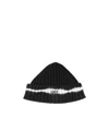 Off-white Ribbed-knit Beanie In Black