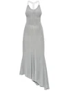 Off-white Ribbed-knit Midi Dress In Grey