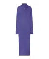 Off-white Violet Ribbed Long Dress In Blue