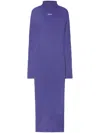 Off-white Violet Ribbed Long Dress In Purple