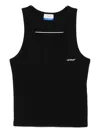 Off-white Ribbed Scoop-neck Tank Top In Black