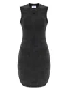 Off-white Ribbed Sleeveless Dress In Black