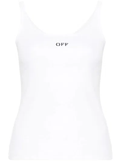 Off-white Ribbed Tank Top Off Clothing